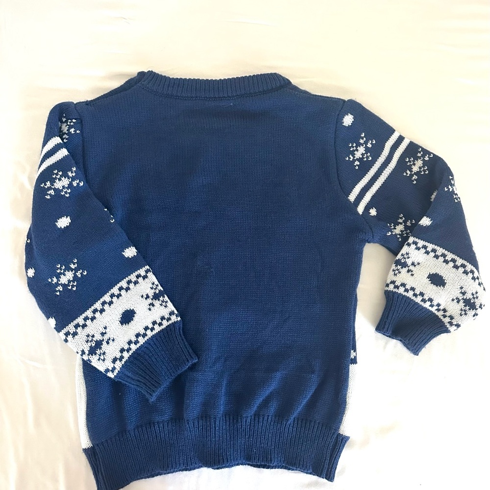 Blue and White Patterned Sweater